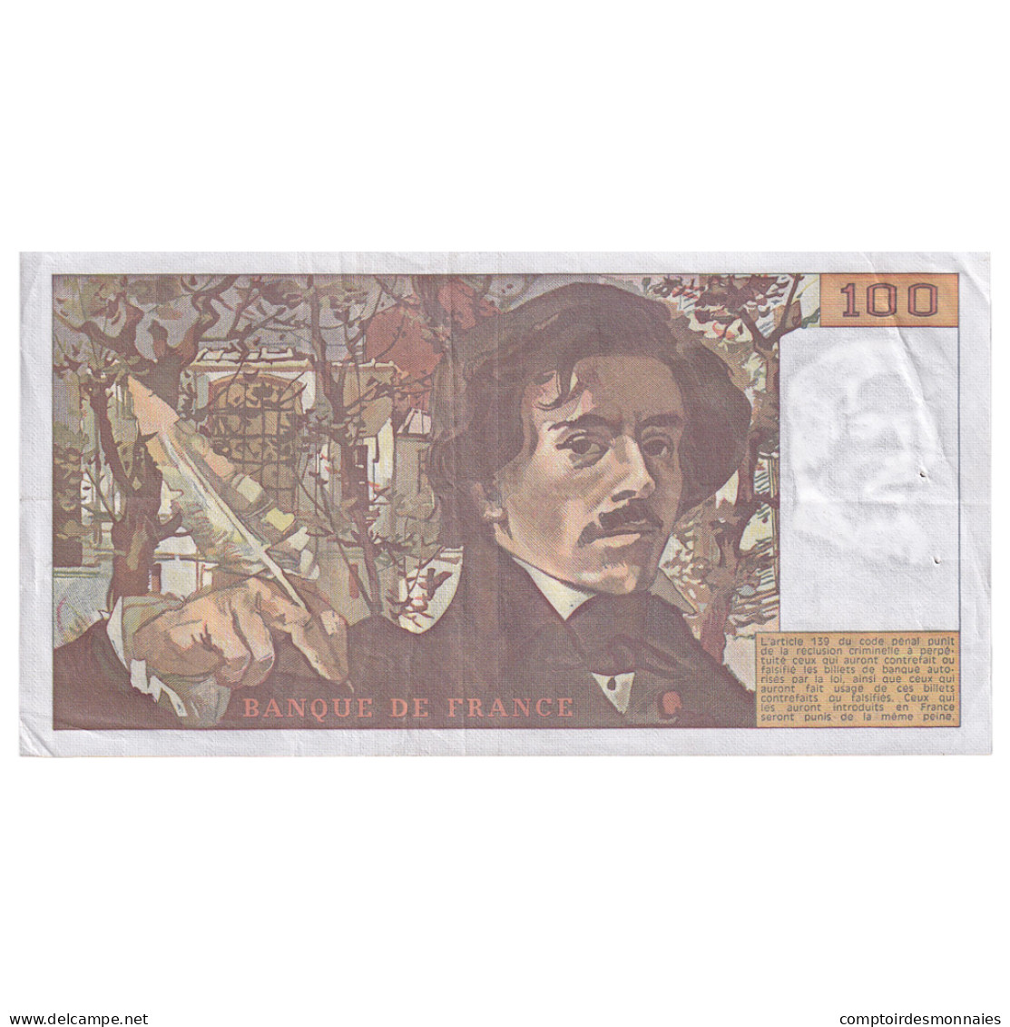France, 100 Francs, Delacroix, 1979, X.17, TTB, Fayette:69.02C, KM:154a - 100 F 1978-1995 ''Delacroix''