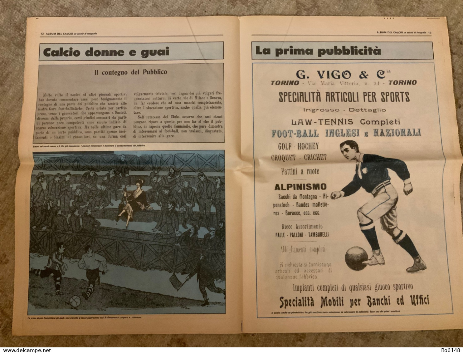 STADIO inserti anni '60 ALBUM CALCIO 1 e 2 : album del calcio, dominio del Genoa