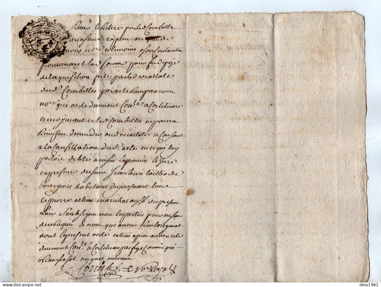 VP22.958 - Cachet De Généralité De MONTAUBAN - Acte De 1752 - Quittance - - Cachets Généralité