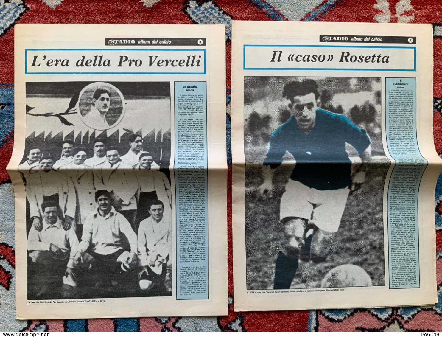 STADIO Inserti Anni '60 ALBUM CALCIO 4 E 7 :era Della Pro Vercelli, Caso Rosetta - Deportes