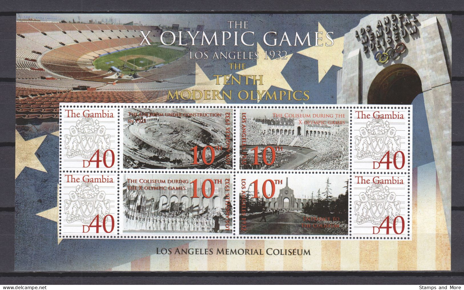 Gambia - SUMMER OLYMPICS LOS ANGELES 1932 - Set 1 Of 2 MNH Sheets - Summer 1932: Los Angeles