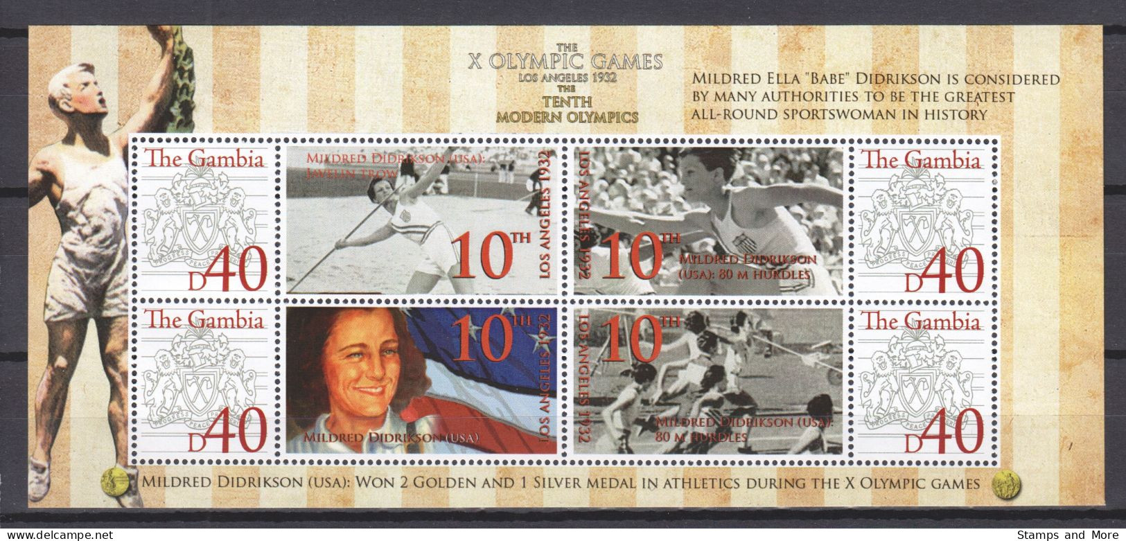 Gambia - SUMMER OLYMPICS LOS ANGELES 1932 - Set 1 Of 2 MNH Sheets - Sommer 1932: Los Angeles