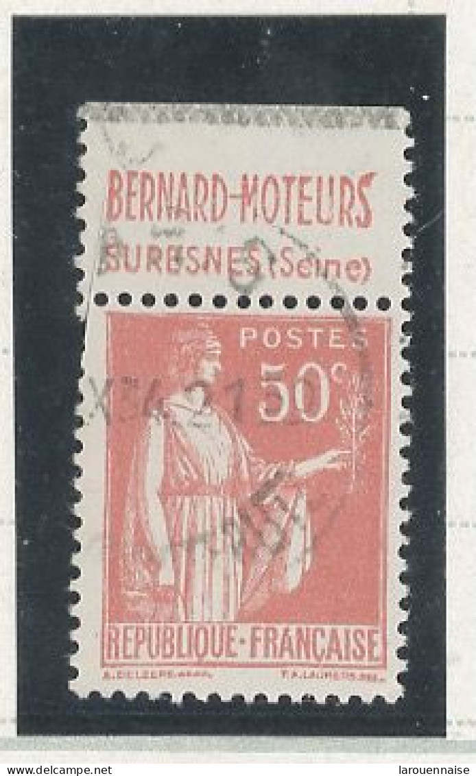 BANDE PUB -N°283  PAIX TYPE II -50c ROUGE -Obl - PUB -BERNARD (MAURY 201) - Gebraucht