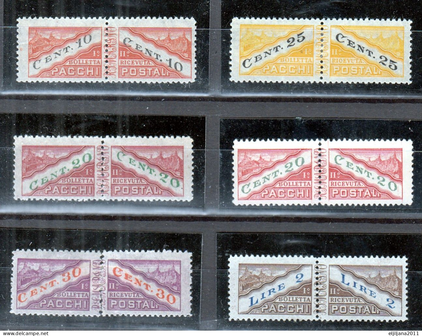 ⁕ San Marino 1945 ⁕ Parcel Post / Pacchi Postali - Bolletta & Ricevuta ⁕ MNH & MH - Scan - Parcel Post Stamps