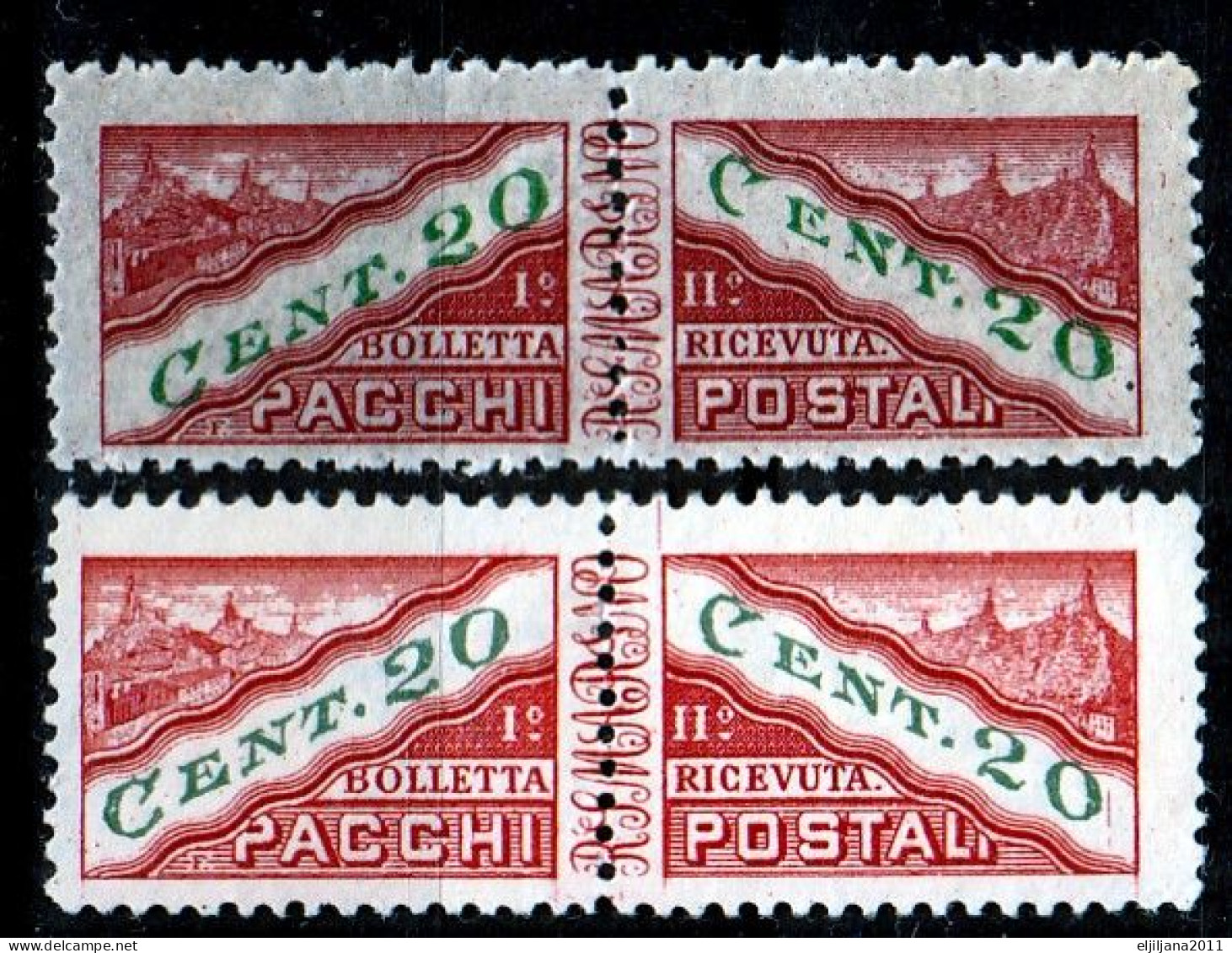 ⁕ San Marino 1945 ⁕ Parcel Post / Pacchi Postali - Bolletta & Ricevuta ⁕ MNH & MH - Scan - Colis Postaux