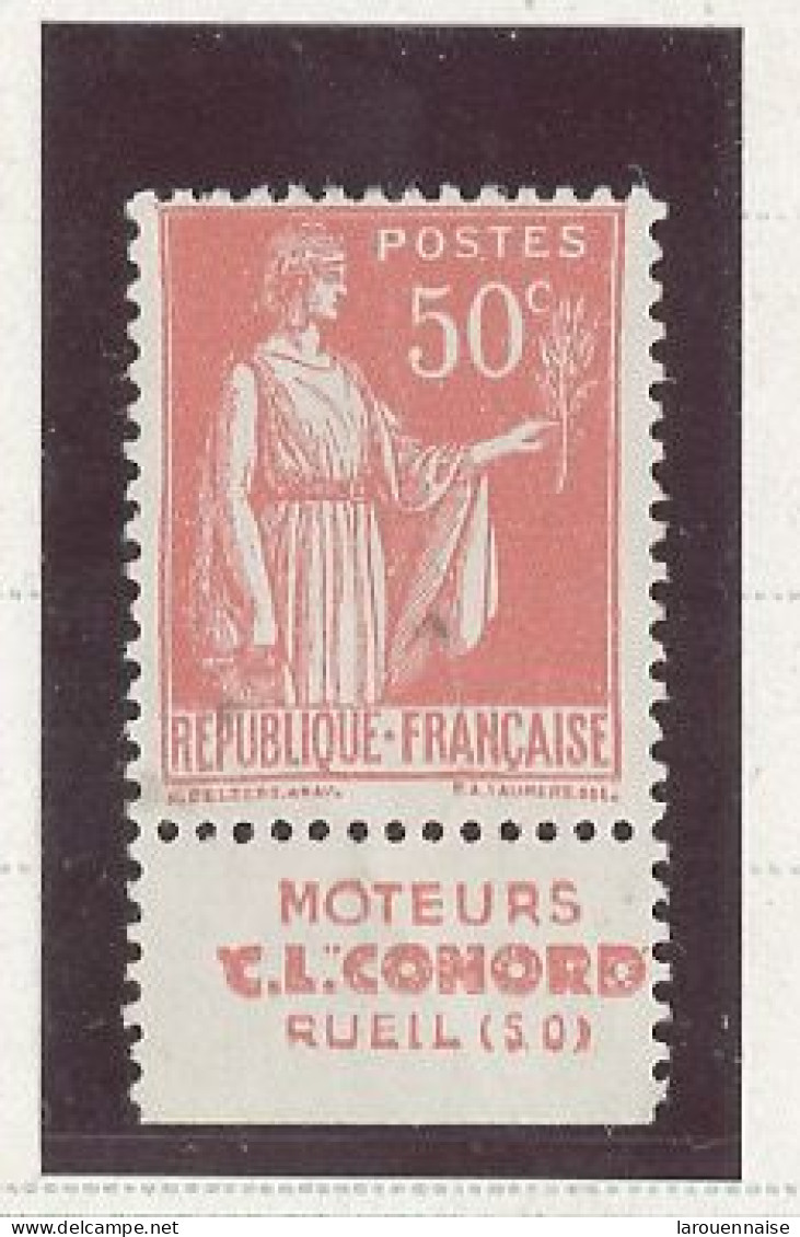 BANDE PUB -N°283  PAIX TYPE II -50c ROUGE -Obl - PUB -CONORD (MAURY 205) - Gebraucht