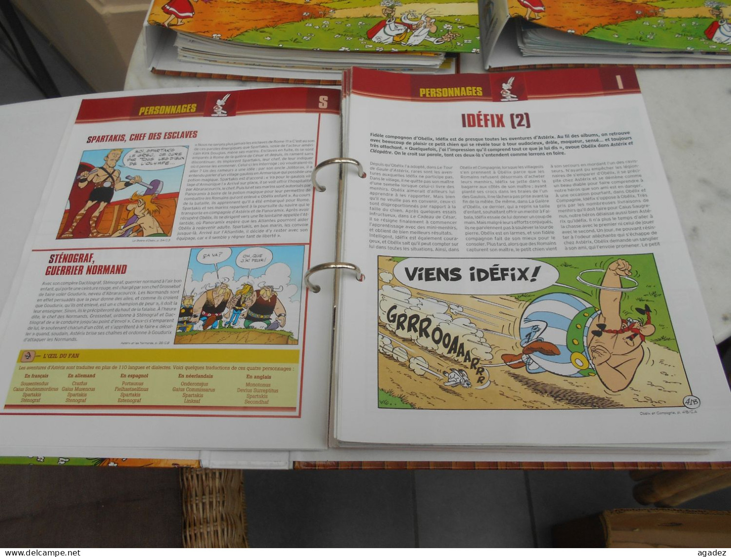 Bd Asterix Le Village Hachette 3 Classeurs Et Fiches  ;les Personneges ,les Sites .. - Autres & Non Classés