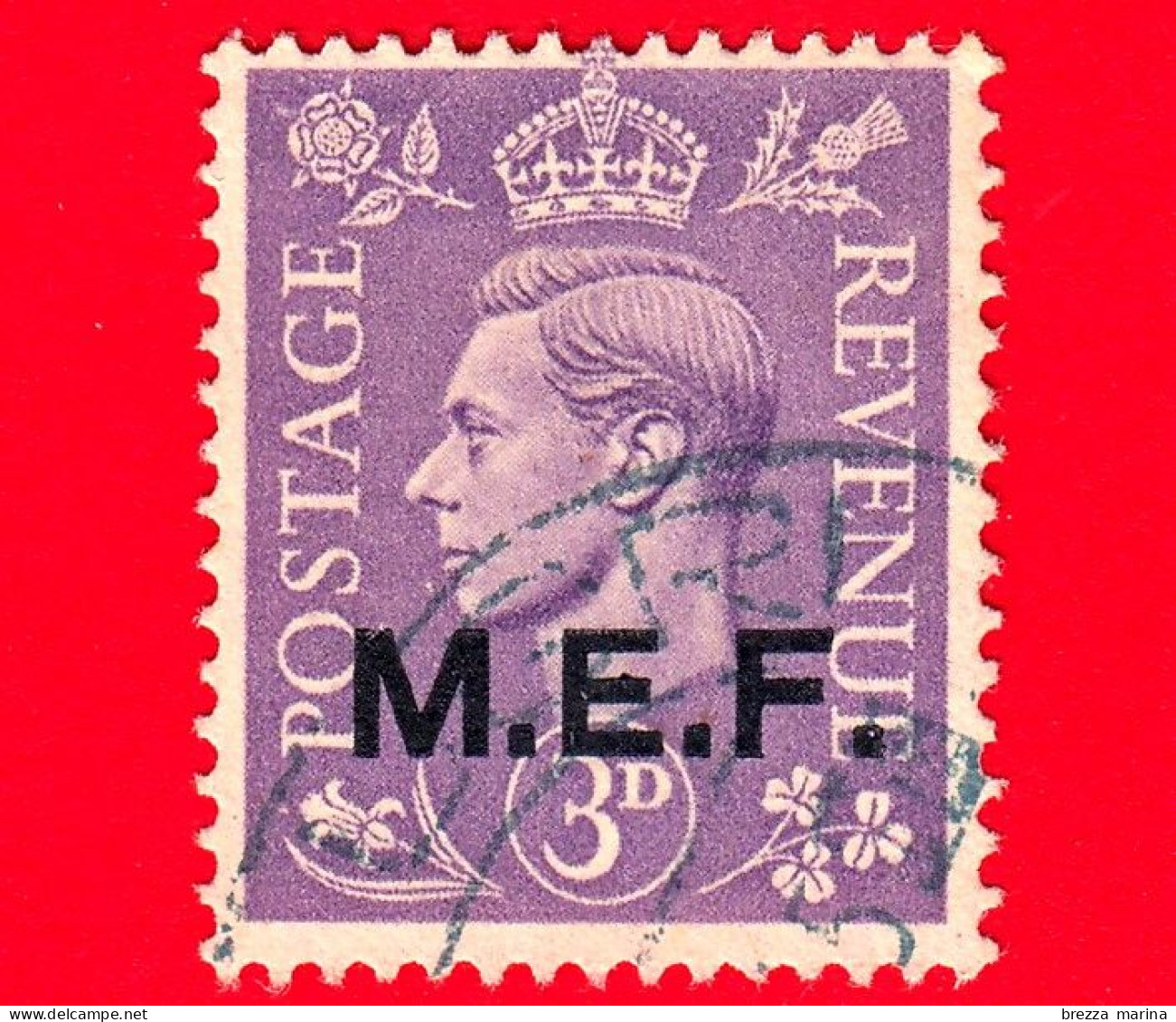 ITALIA - Usato - 1943 - Emissione Inglese Con Sovrastampa M.E.F. - Occupazione Britannica - Effigie Di Giorgio VI - 3 - Occup. Britannica MEF