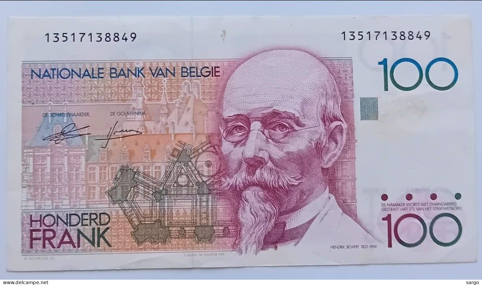 BELGIUM - 100 FRANCS - 1978 - CIRC P 142 - BANKNOTES - PAPER MONEY - CARTAMONETA - - 100 Franchi