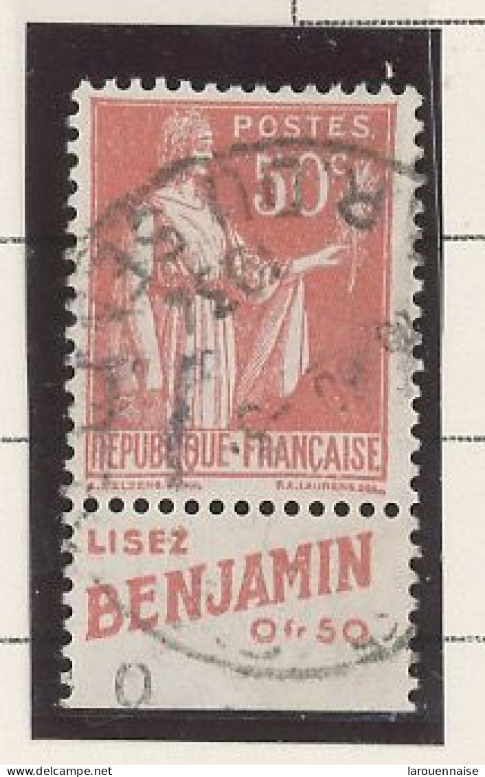 BANDE PUB -N°283  PAIX TYPE II -50c ROUGE -Obl - PUB -BENJAMIN - (MAURY 200) - Gebraucht