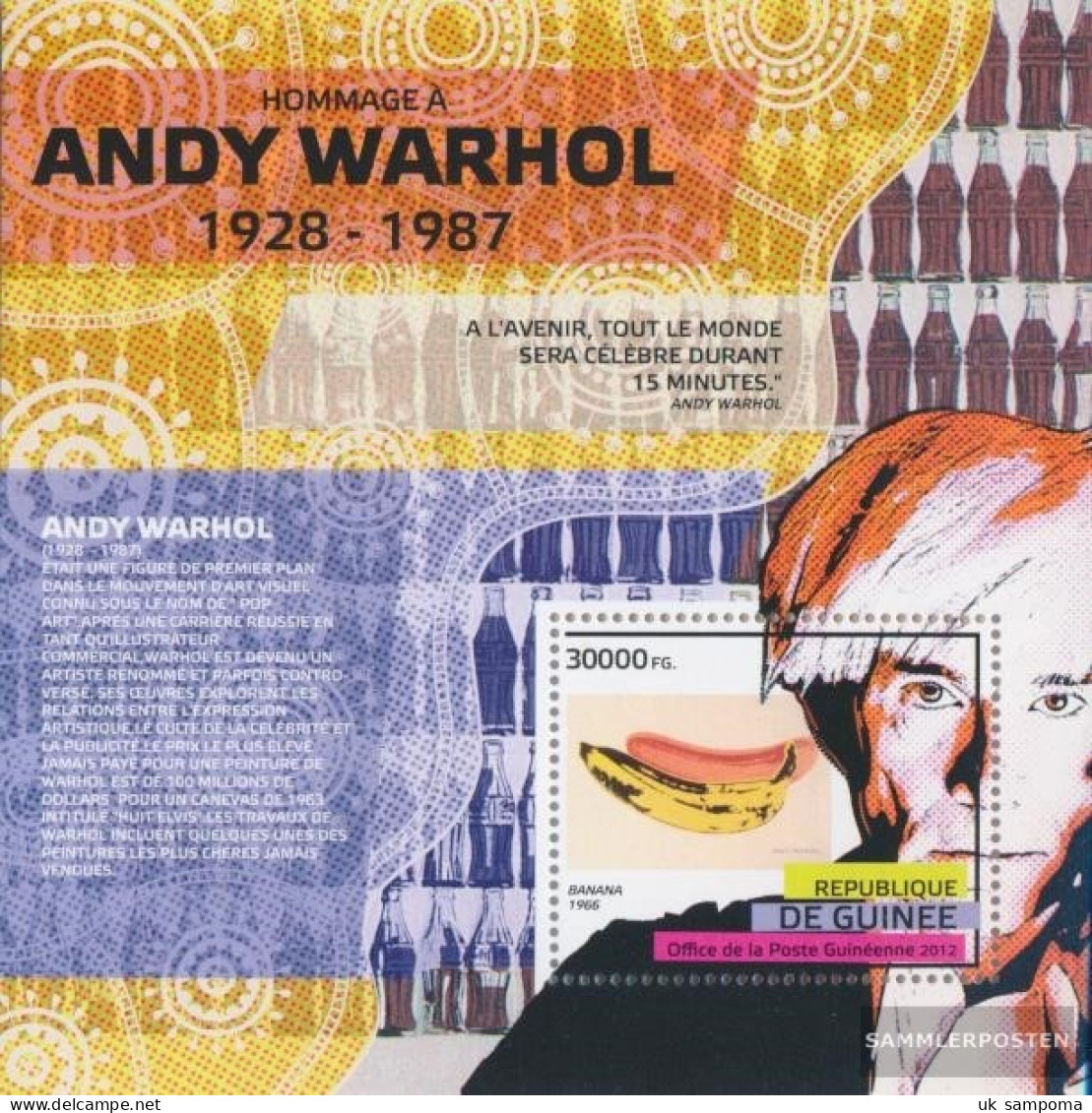 Guinea Miniature Sheet 2101 (complete. Issue) Unmounted Mint / Never Hinged 2012 Andy Warhol (1928-1987) - Guinée (1958-...)
