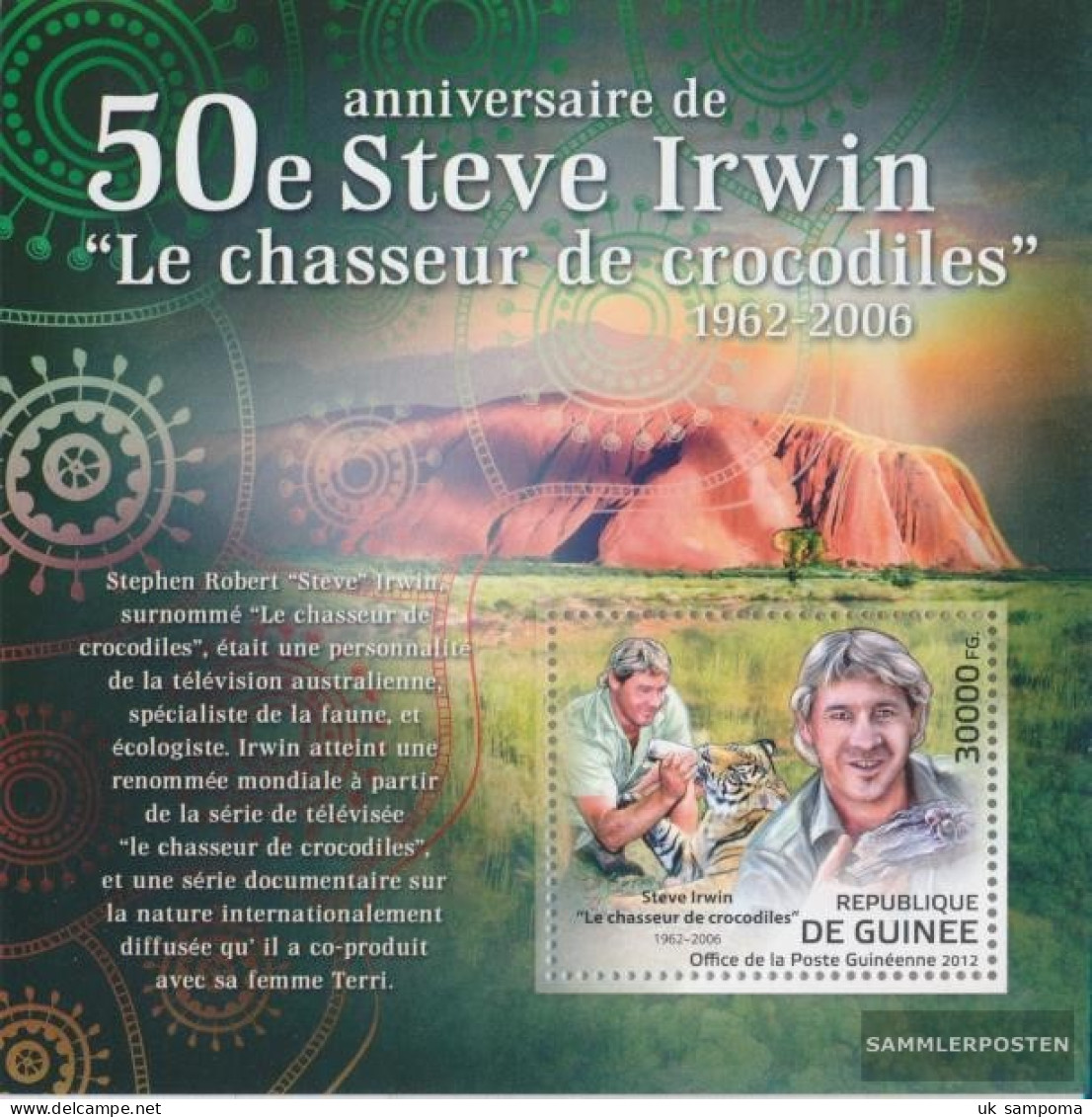 Guinea Miniature Sheet 2100 (complete. Issue) Unmounted Mint / Never Hinged 2012 Steve Irwin (1962-2006) - Guinée (1958-...)