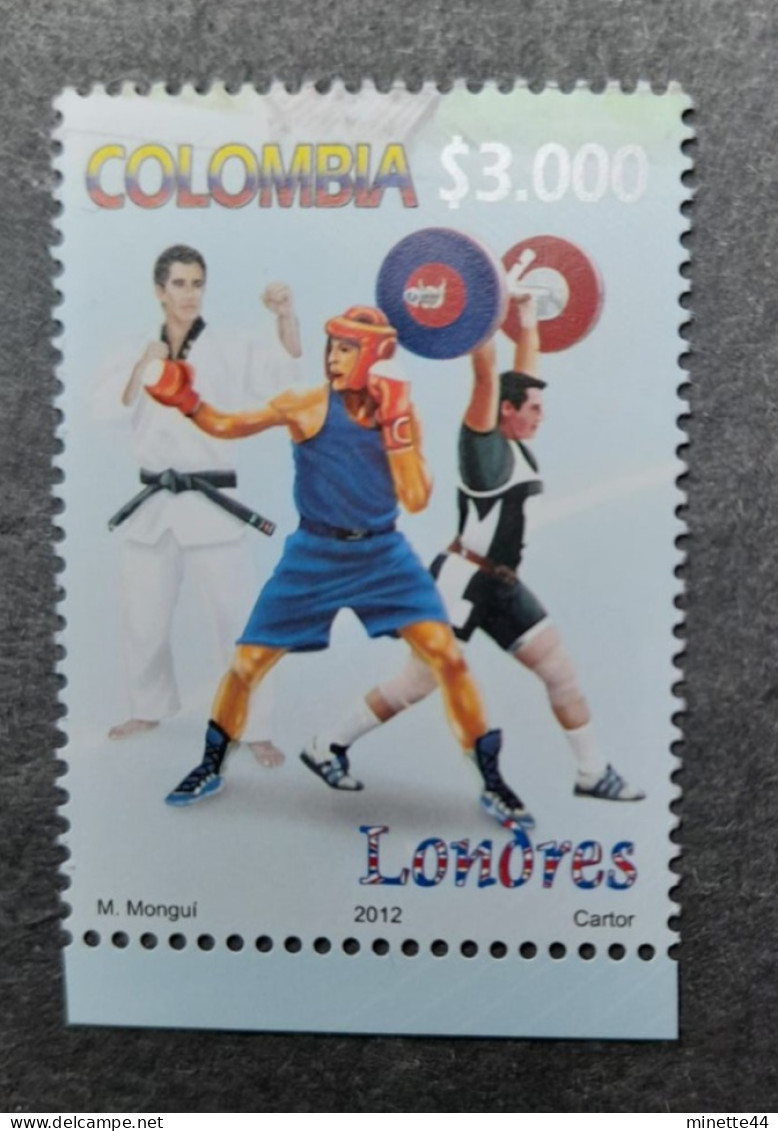 COLOMBIE COLOMBIA 2012  MNH** BOXE BOXING JEUX GAMES LONDON HALTEROPHILIE JUDO - Pugilato