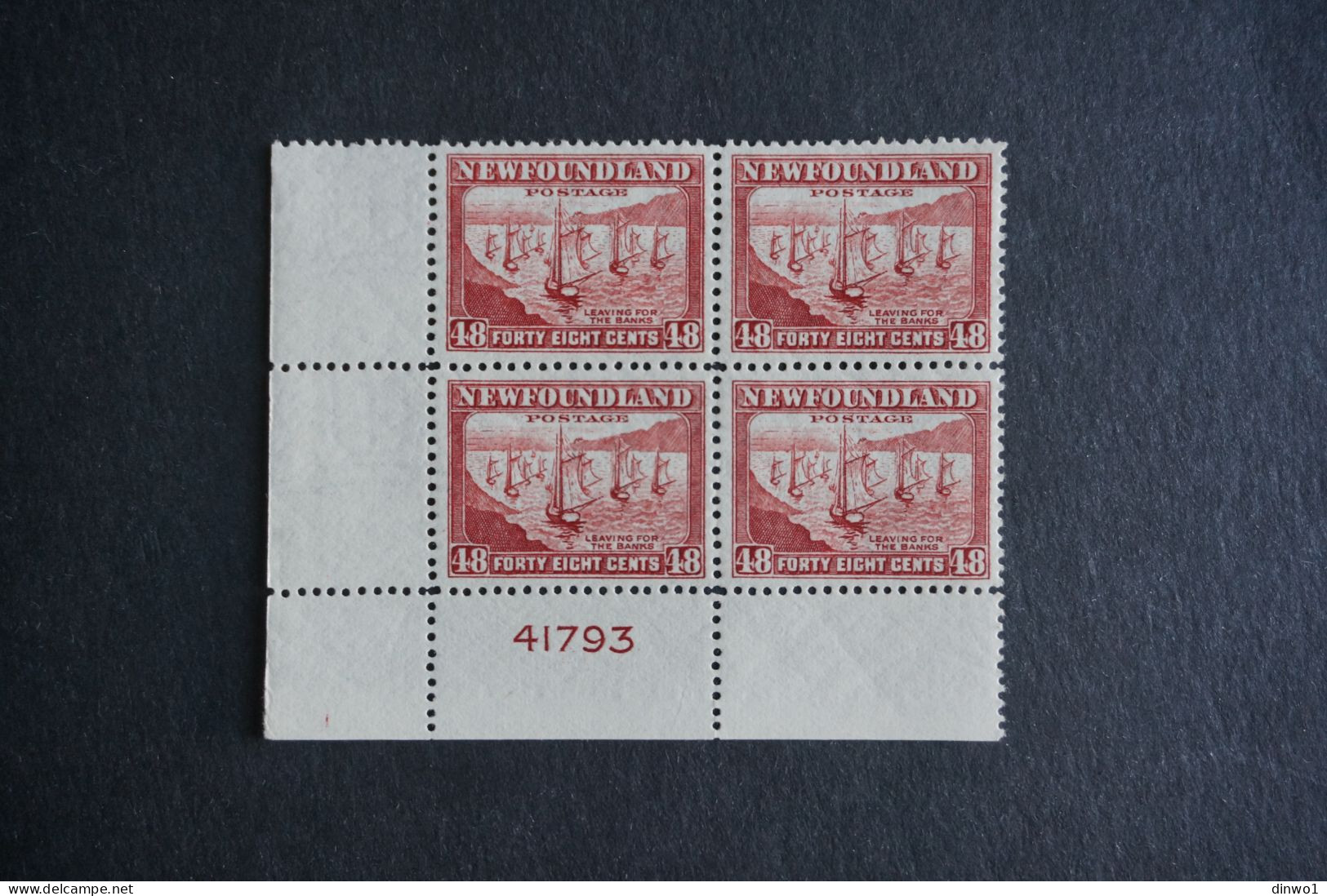 (T7) Newfoundland Canada - Fleet Stamps 48 C In Block Of 4 (MNH) - 1908-1947