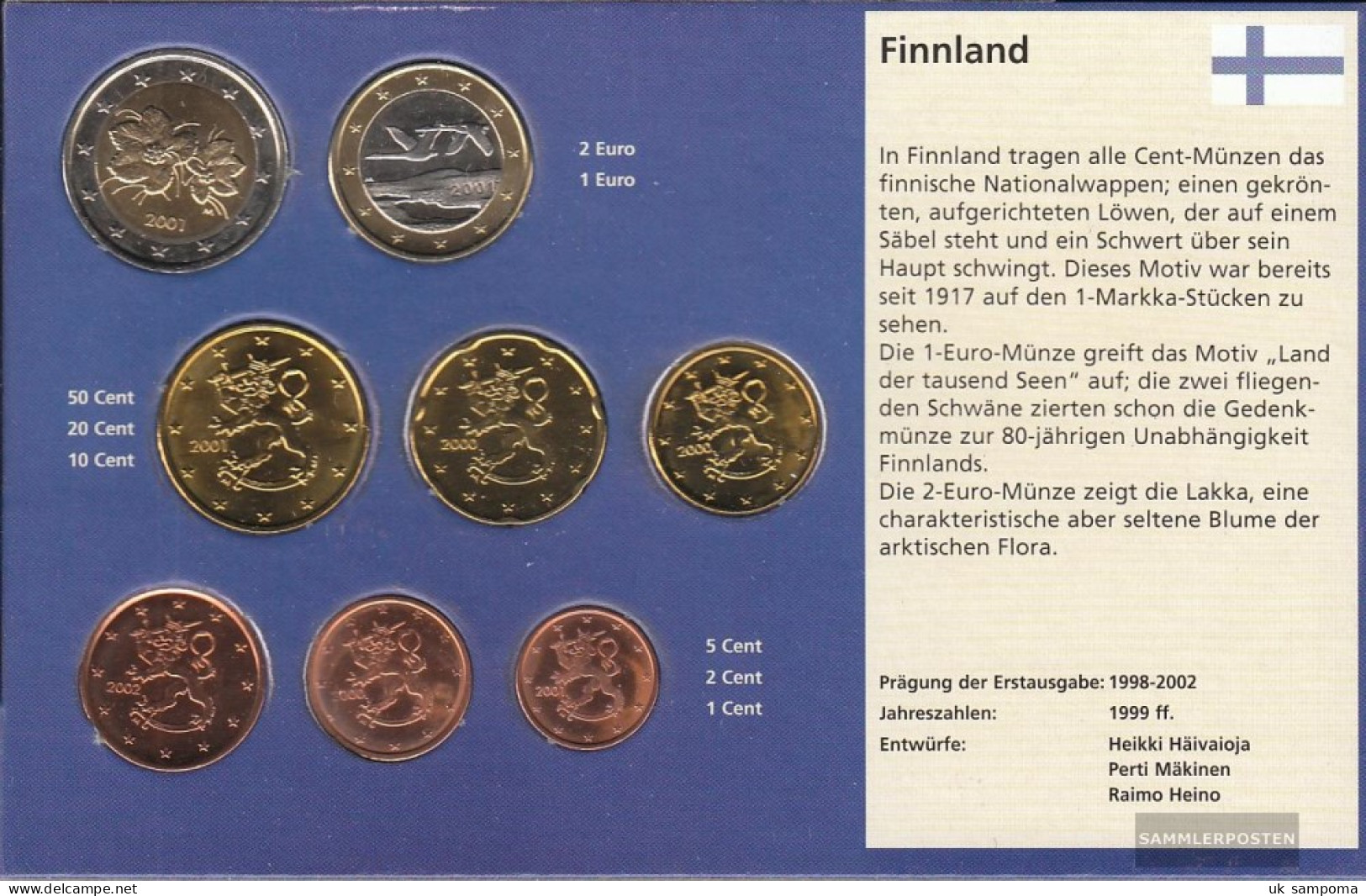 Finland Stgl./unzirkuliert Kursmünzensatz Mixed Vintages Stgl./unzirkuliert 1999-2002 Euro-first Edition - Finlande