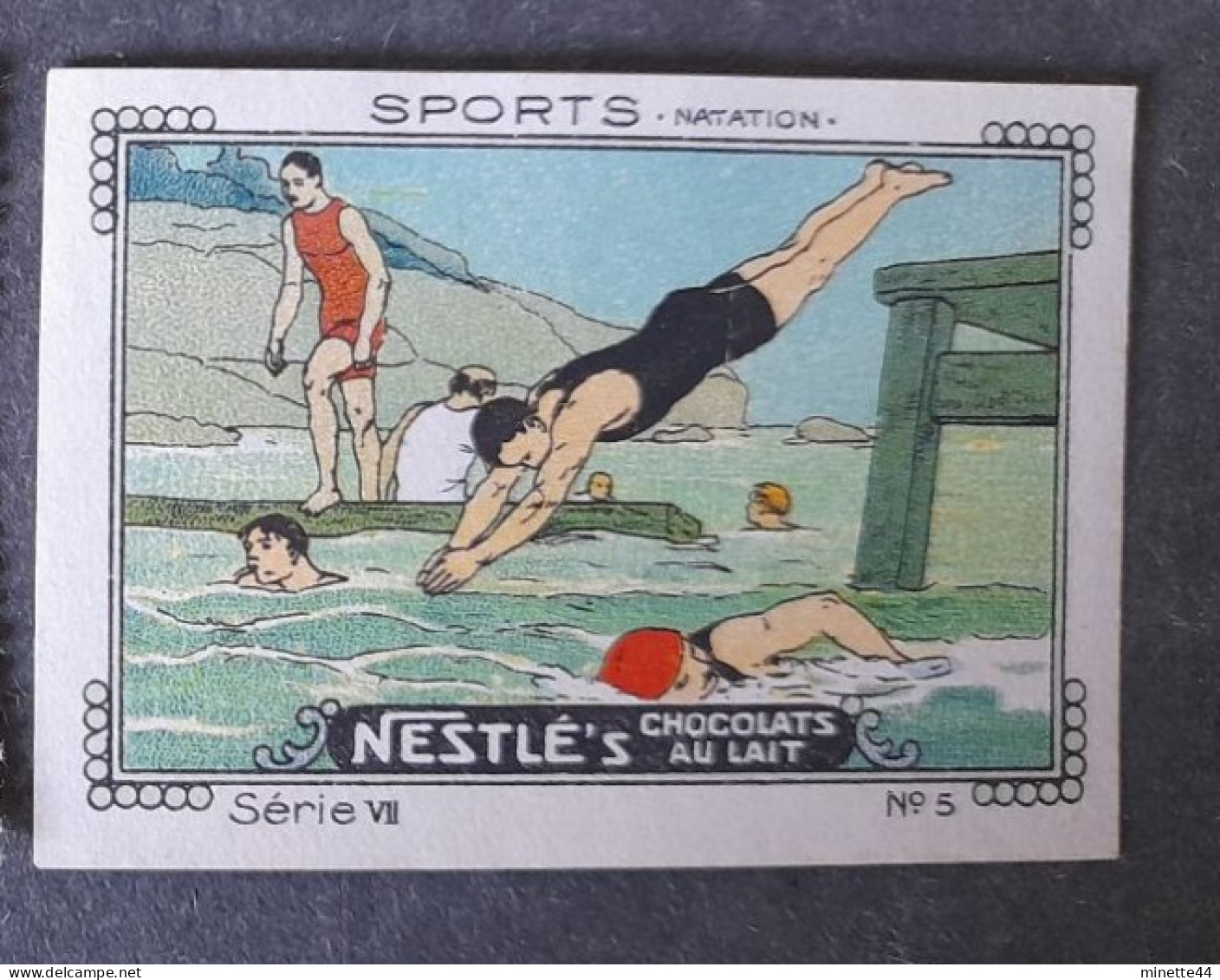 SUISSE NESTLE 1900' TOBLER CHOCOLATE PLONGEON DIVING NATATION  JEUX GAMES CHOKOLADO IMPERF ND - Swimming