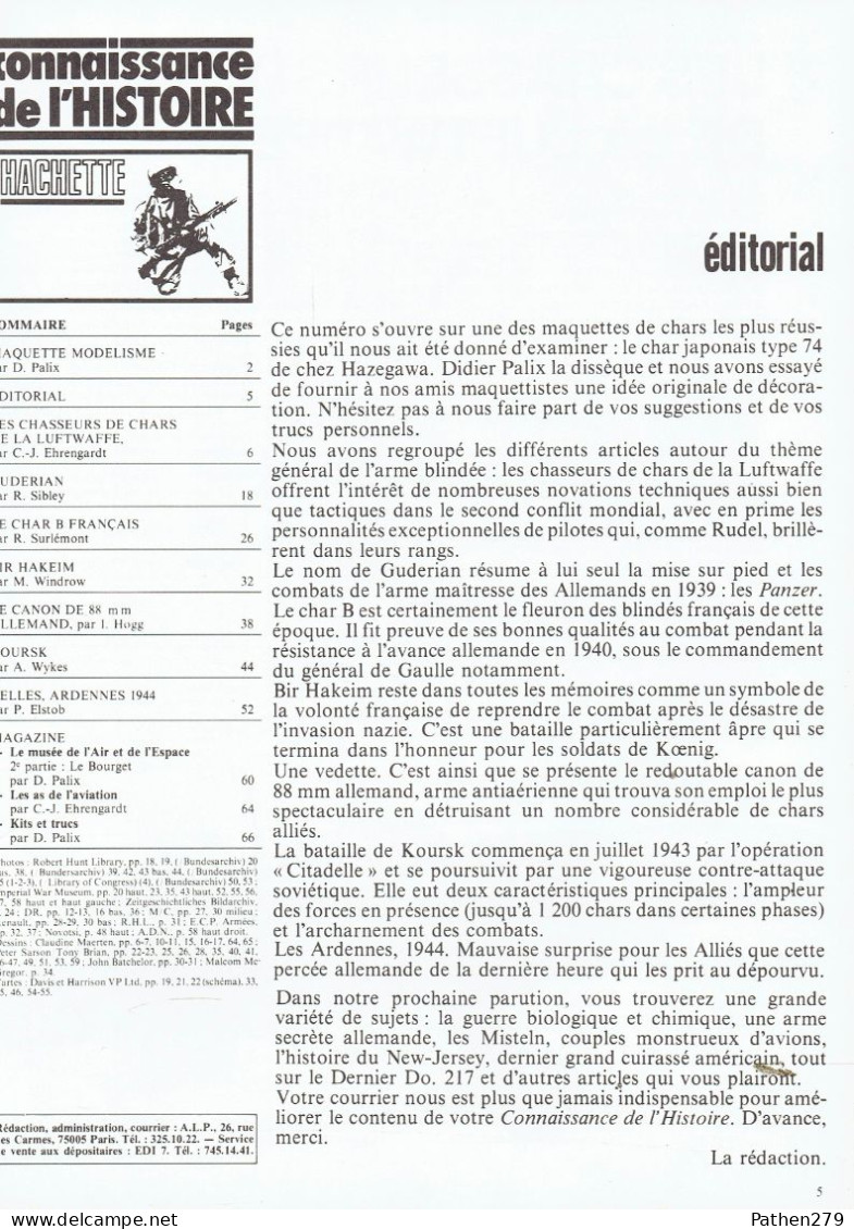 Connaissance De L'histoire N°41 - 12/1981 - Tueurs De Chars/Guderian/Le Char B/Bir Hakeim/canon Allemand De 88/Koursk - Français