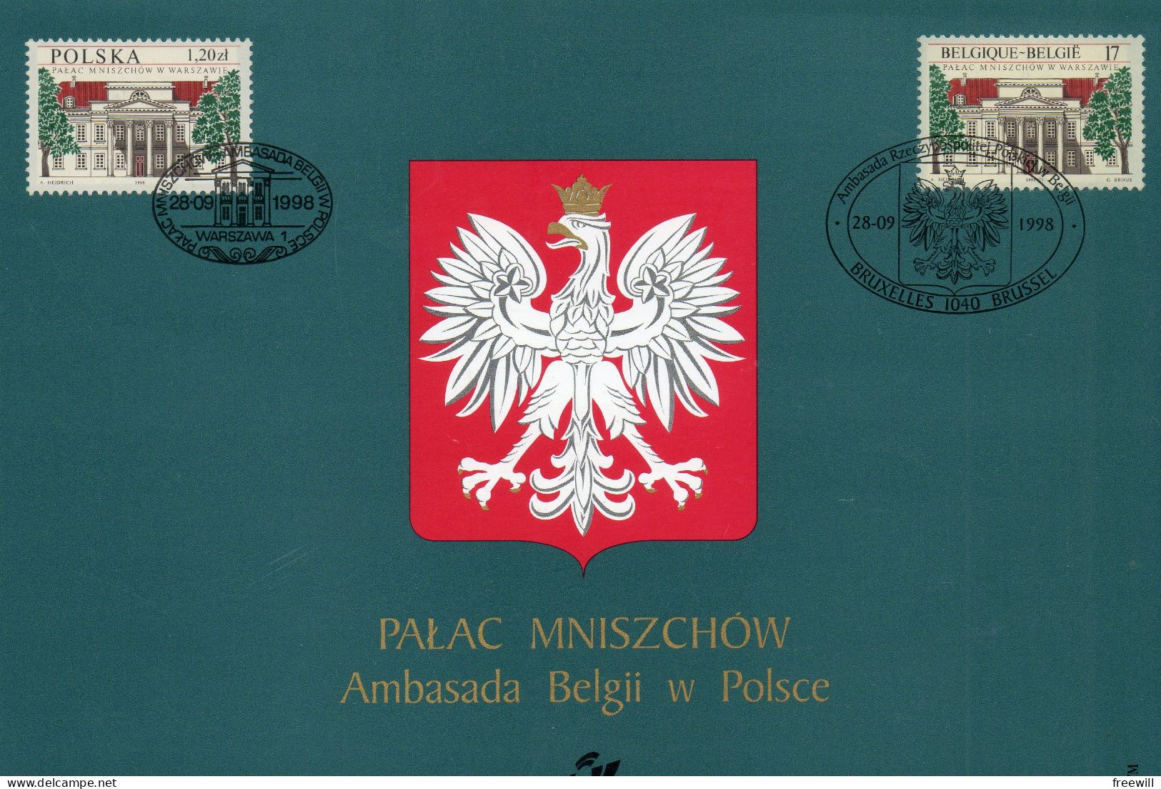 Emission Commune Pologne  - Belgique - Souvenir Cards - Joint Issues [HK]