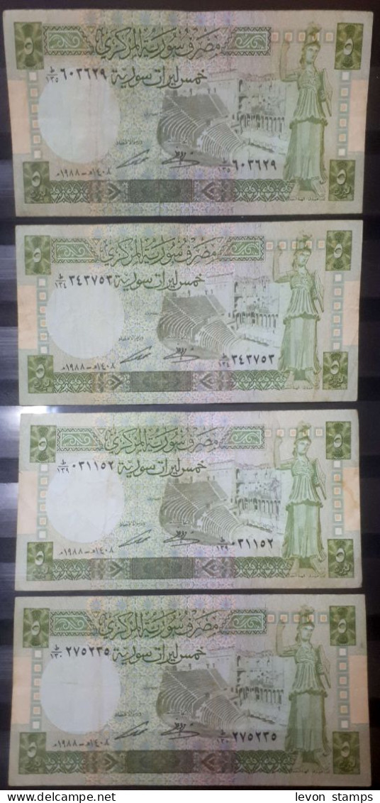 SYRIA ,SYRIE, 5 Syrian Pounds, 1988, VG... - Siria