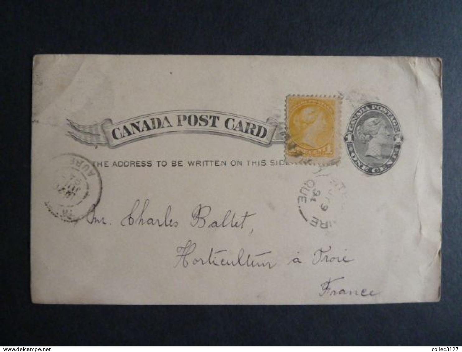 H2 - Canada - Carte Postale Entier Postal (stationery) Complémenté De Ste Justine (Québec) Vers Troyes (France) 1894 - 1860-1899 Règne De Victoria