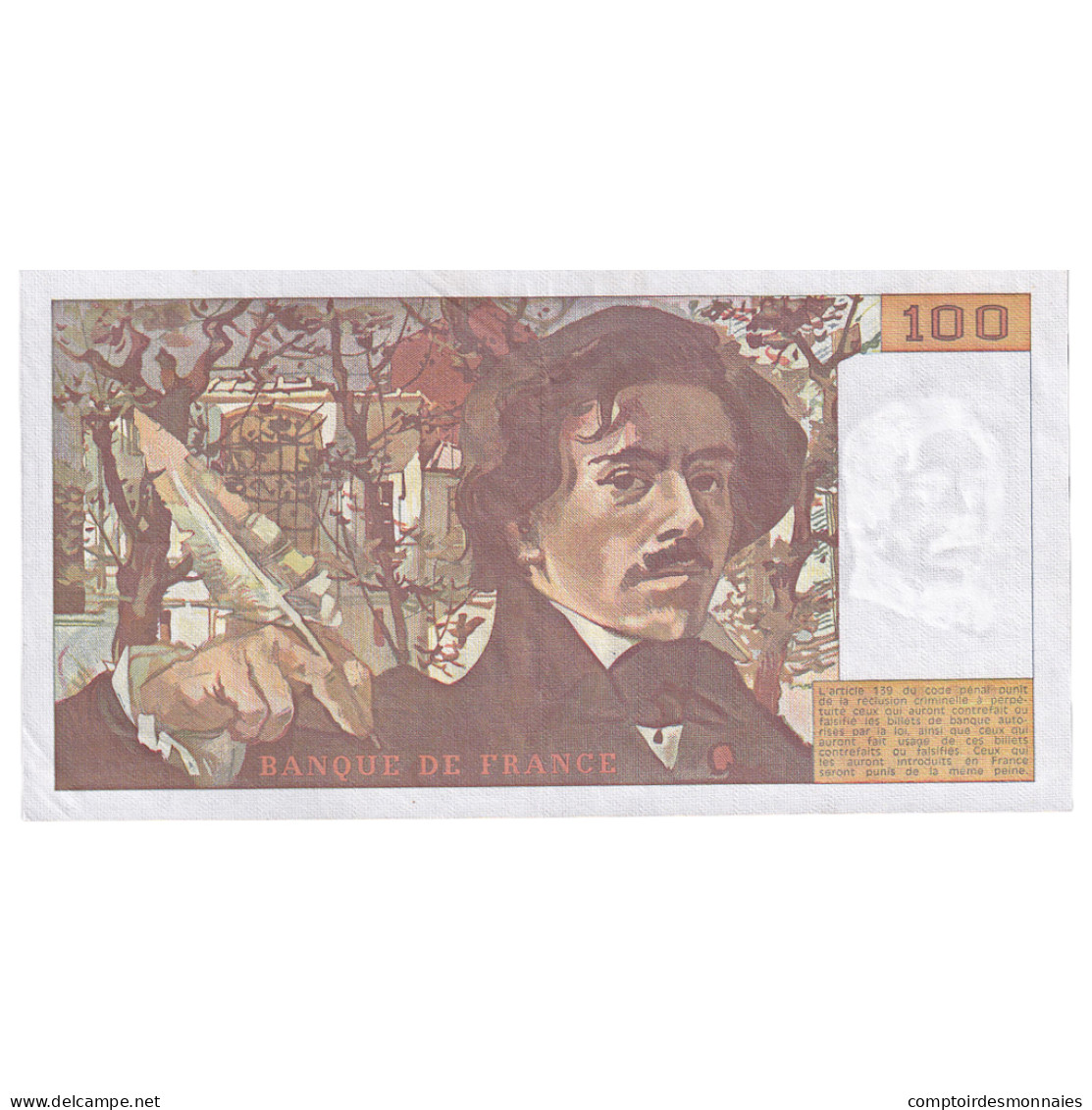 France, 100 Francs, Delacroix, 1980, C.27, SUP, Fayette:69.04a, KM:154b - 100 F 1978-1995 ''Delacroix''