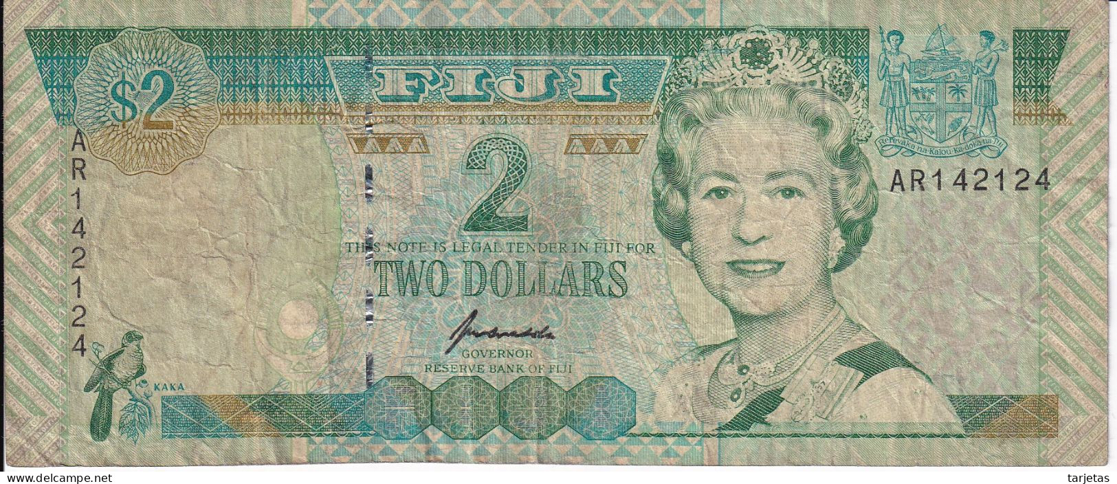 BILLETE DE FIJI DE 2 DOLLARS DEL AÑO 1996  (BANKNOTE) - Fiji