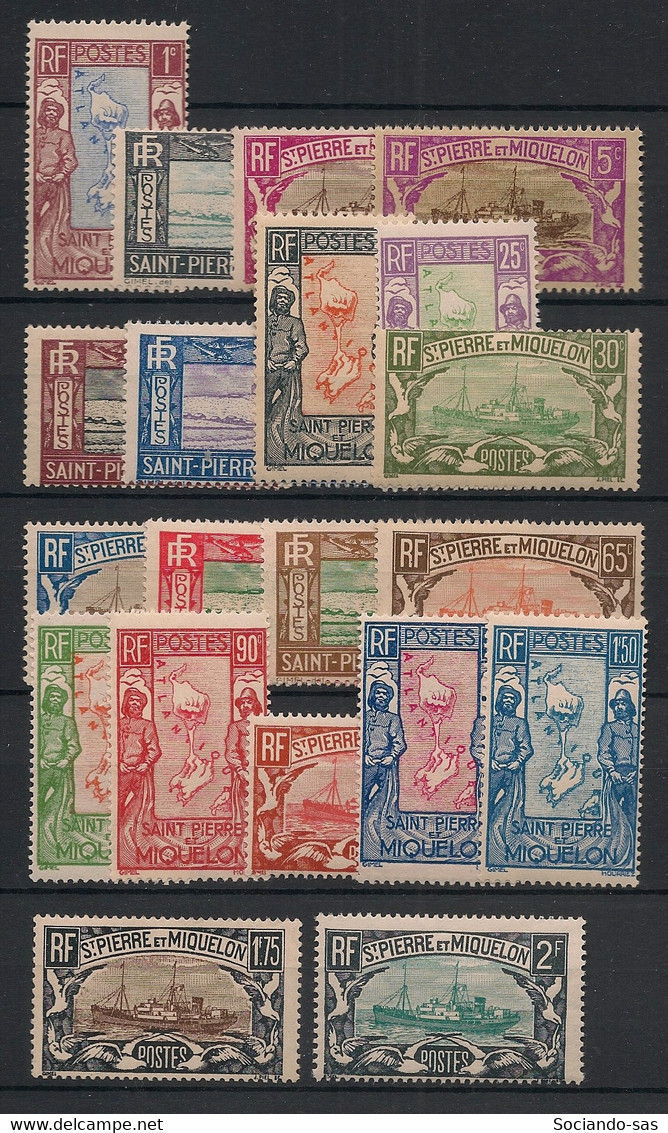 SPM - 1932-33 - N°YT. 136 à 155 - Complet 20 Valeurs - Neuf Luxe ** / MNH / Postfrisch - Unused Stamps