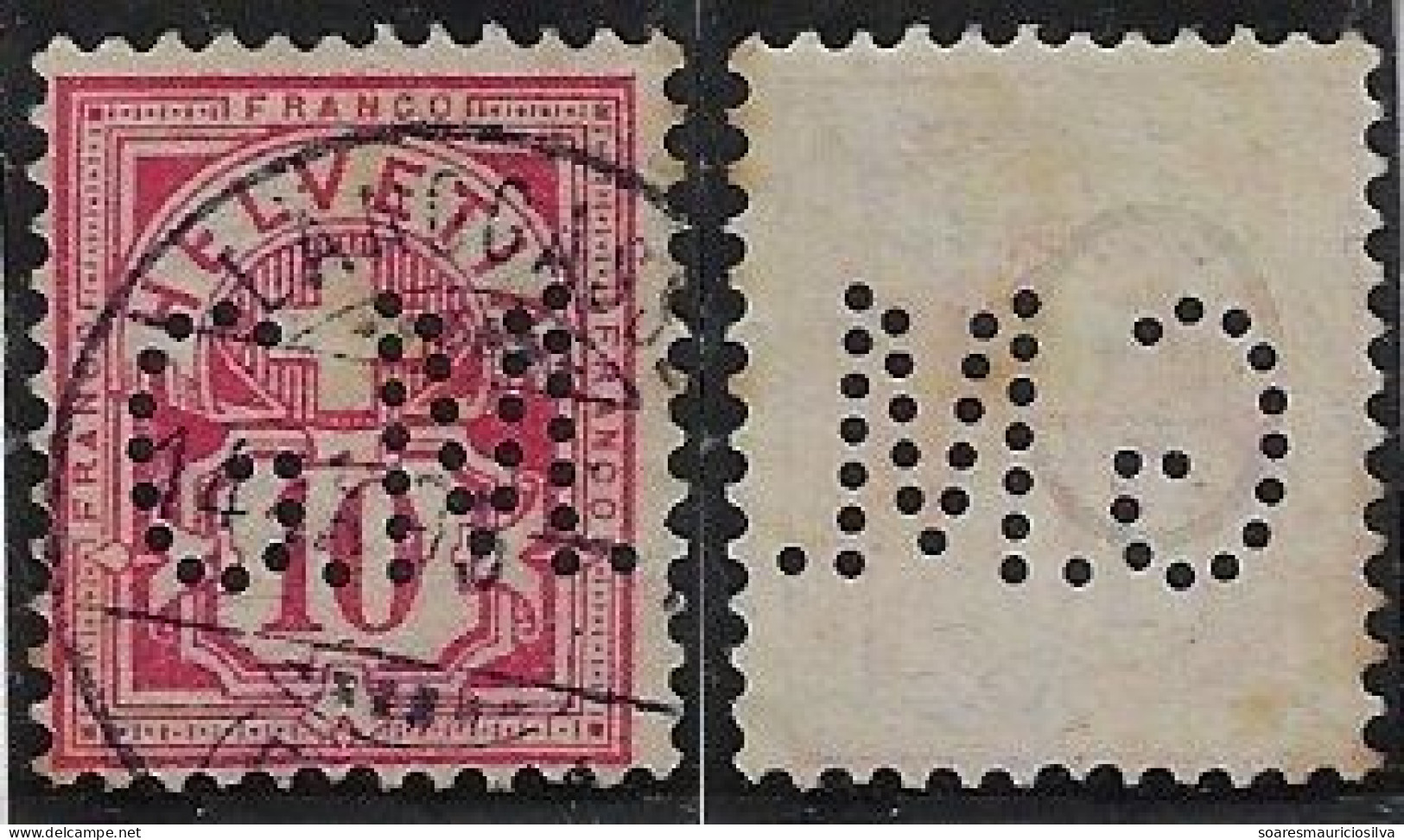 Switzerland 1889/1919 Stamp With Perfin G.M. By Muller & Co Writing Book Factory From Bern Lochung Perfore - Perfins