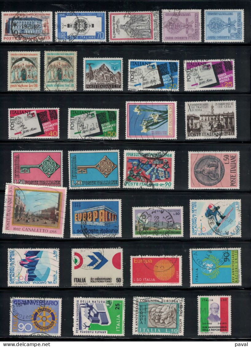 LOT N°1 DE 302 TP EN MAJORITE OBLITERES, ITALIE, BONNE COTE , TOUTES EPOQUES. - Collections