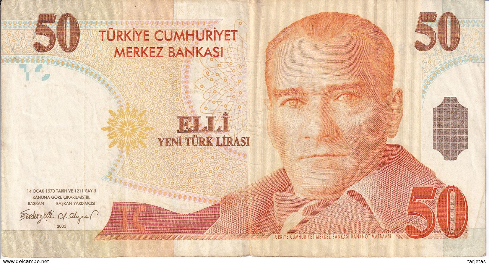 BILLETE DE TURQUIA DE 50 LIRAS DEL AÑO 2005  (BANK NOTE) - Turquia