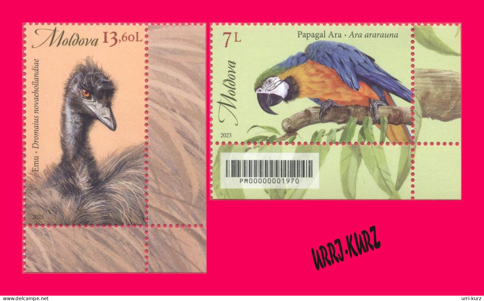 MOLDOVA 2023 Nature Fauna Animals Birds Bird Parrot Emu Ostrich Chisinau ZOO 2v MNH - Struzzi