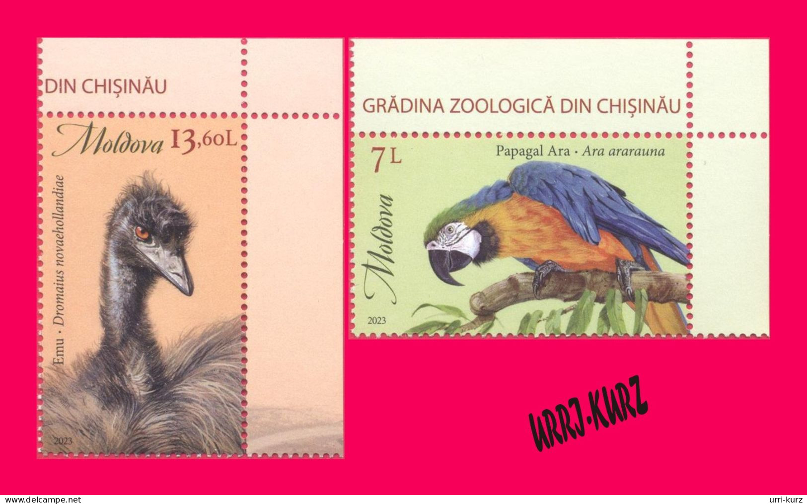 MOLDOVA 2023 Nature Fauna Animals Birds Bird Parrot Emu Ostrich Chisinau ZOO 2v MNH - Parrots