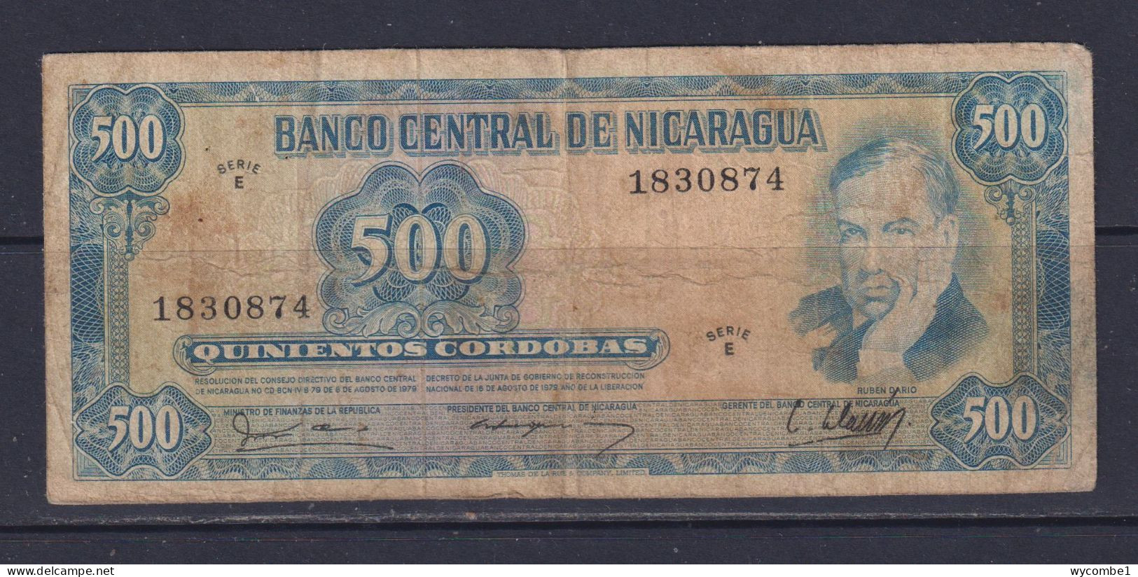 NICARAGUA - 1979 500 Cordoba Circulated Banknote - Nicaragua