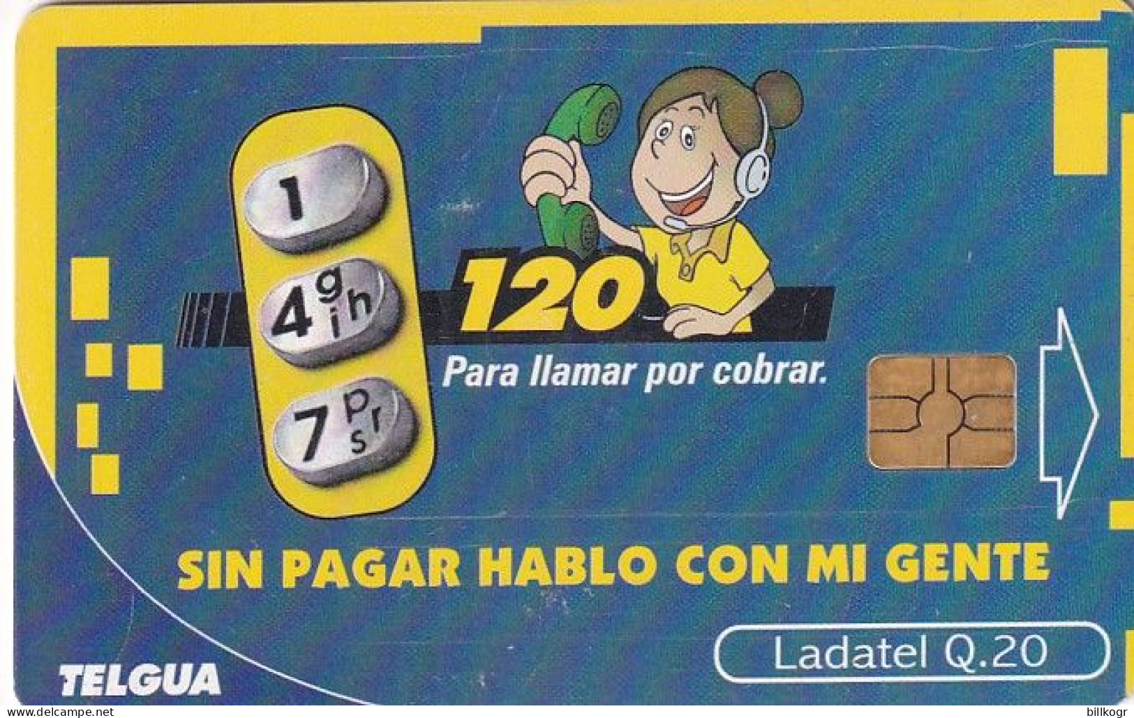 GUATEMALA - 120/para Llamar Por Cobrar 1/Sin Pagar Hablo Con Mi Centre, Used - Guatemala
