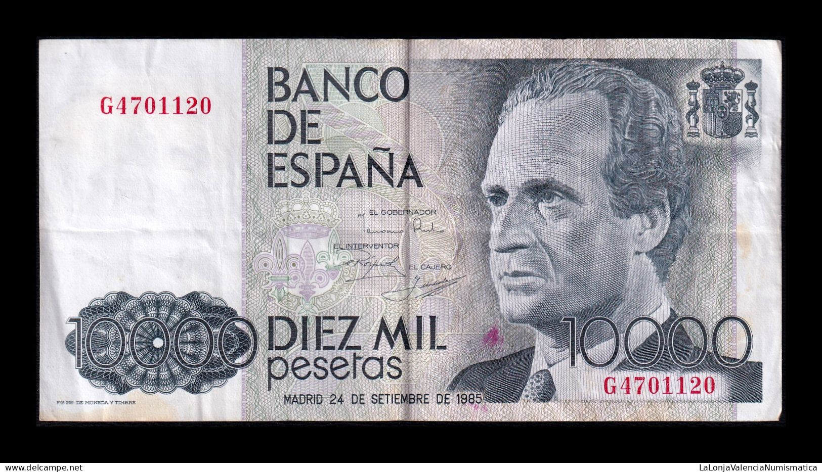 España Spain 10000 Pesetas 1985 Pick 161 Serie G Bc/Mbc F/Vf - [ 4] 1975-… : Juan Carlos I