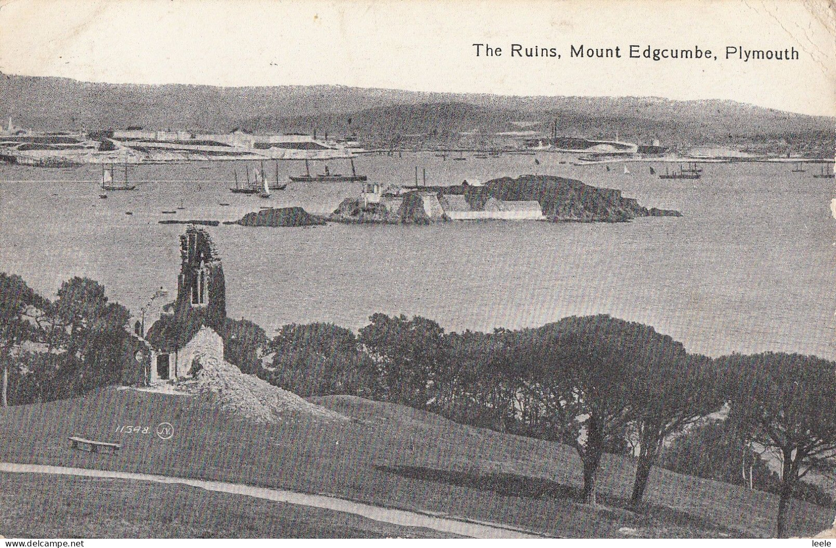 BQ45. Vintage Postcard. The Ruins, Mount Edgcumbe, Plymouth, Devon - Plymouth