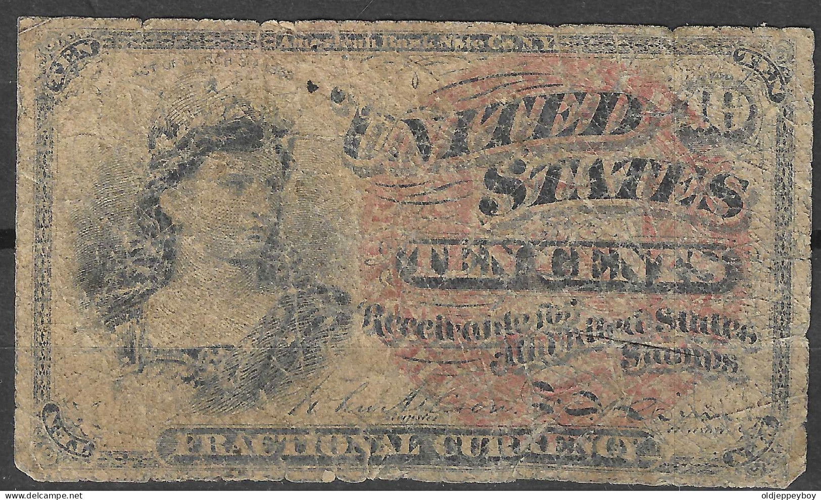 Usa U.s.a. UNITED STATES OF AMERICA  1874 Fractional Currency 10c Fourth Issue Fr# 1257 - 1874-1875 : 5° Emission