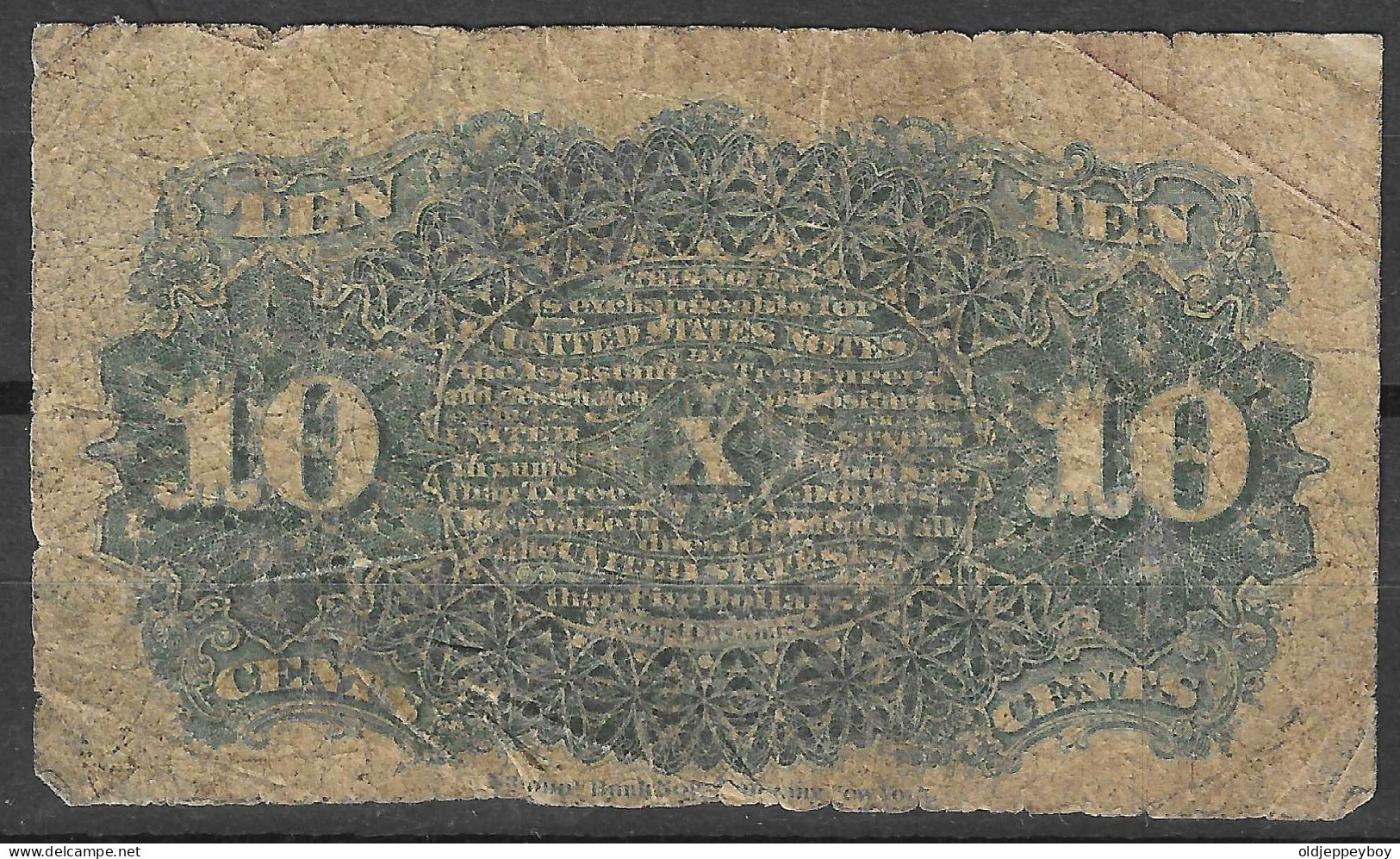 Usa U.s.a. UNITED STATES OF AMERICA  1874 Fractional Currency 10c Fourth Issue Fr# 1257 - 1874-1875 : 5° Edición