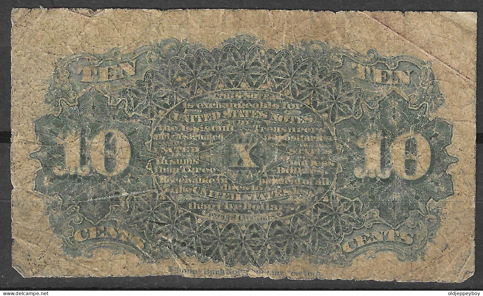 Usa U.s.a. UNITED STATES OF AMERICA  1874 Fractional Currency 10c Fourth Issue Fr# 1257 - 1874-1875 : 5a Edizione