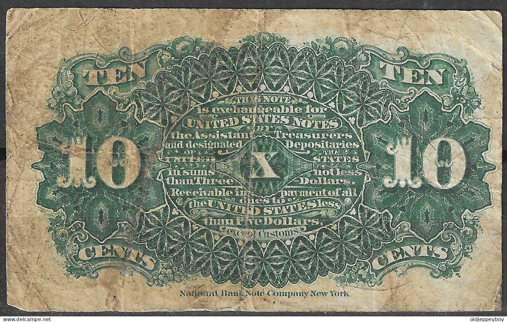 Usa U.s.a. UNITED STATES OF AMERICA  1874 Fractional Currency 10c Fourth Issue Fr# 1257 VERY FINE - 1874-1875 : 5. Ausgabe