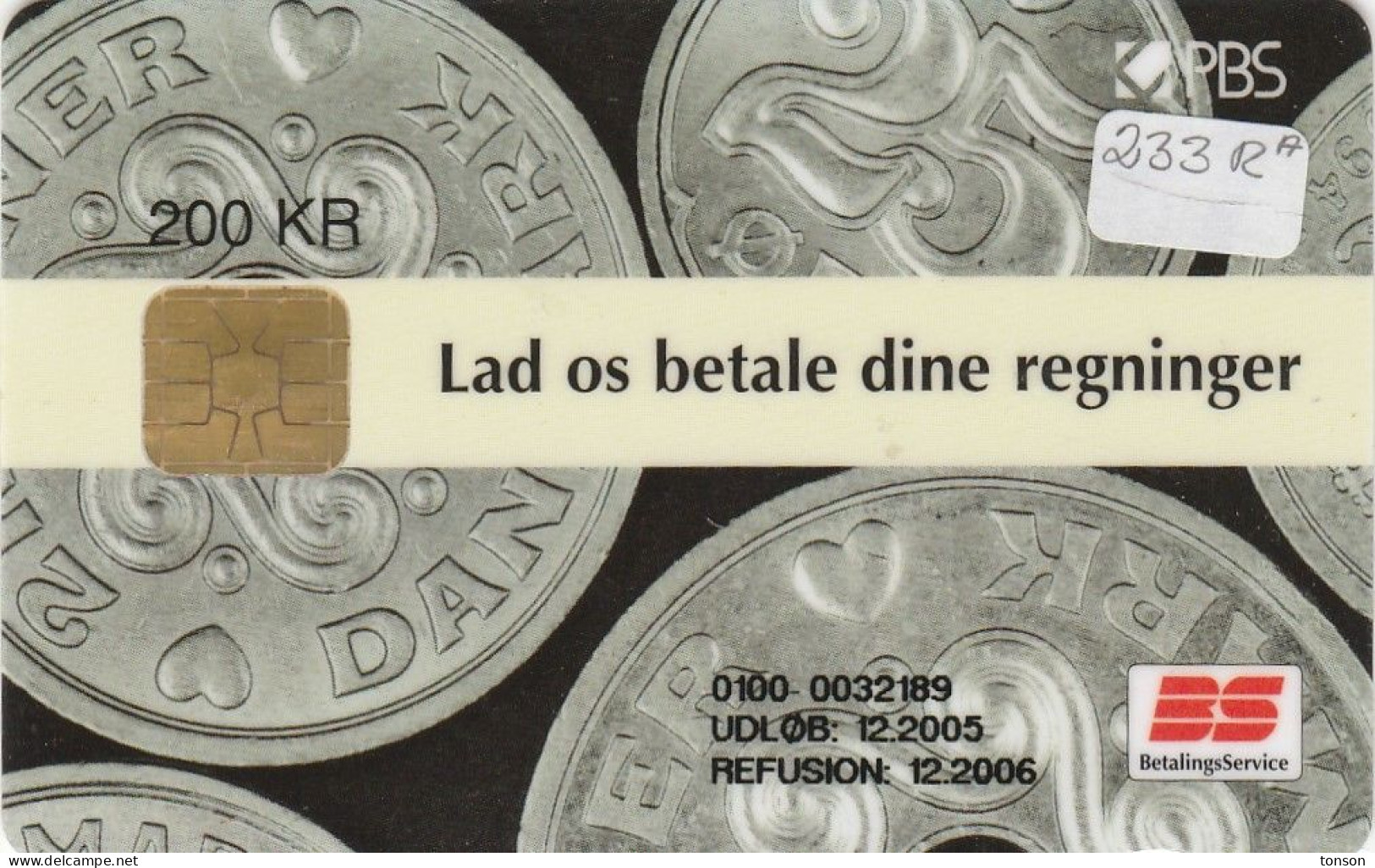 Denmark, DD 233Ra, 200 Kr, Coins, Bs Regninger,  5.000 Issued (for Ra + Rb), 2 Scans.    12.2005 - Denemarken