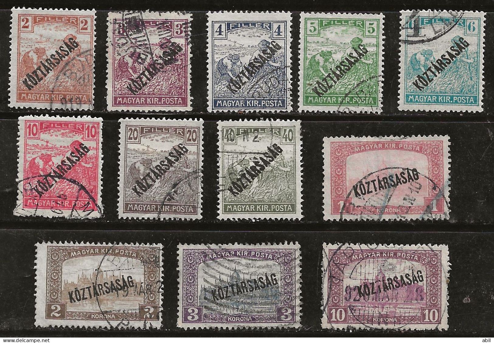 Hongrie 1918 N°Y.T. :  198 à 208 Et 210 Obl. - Used Stamps