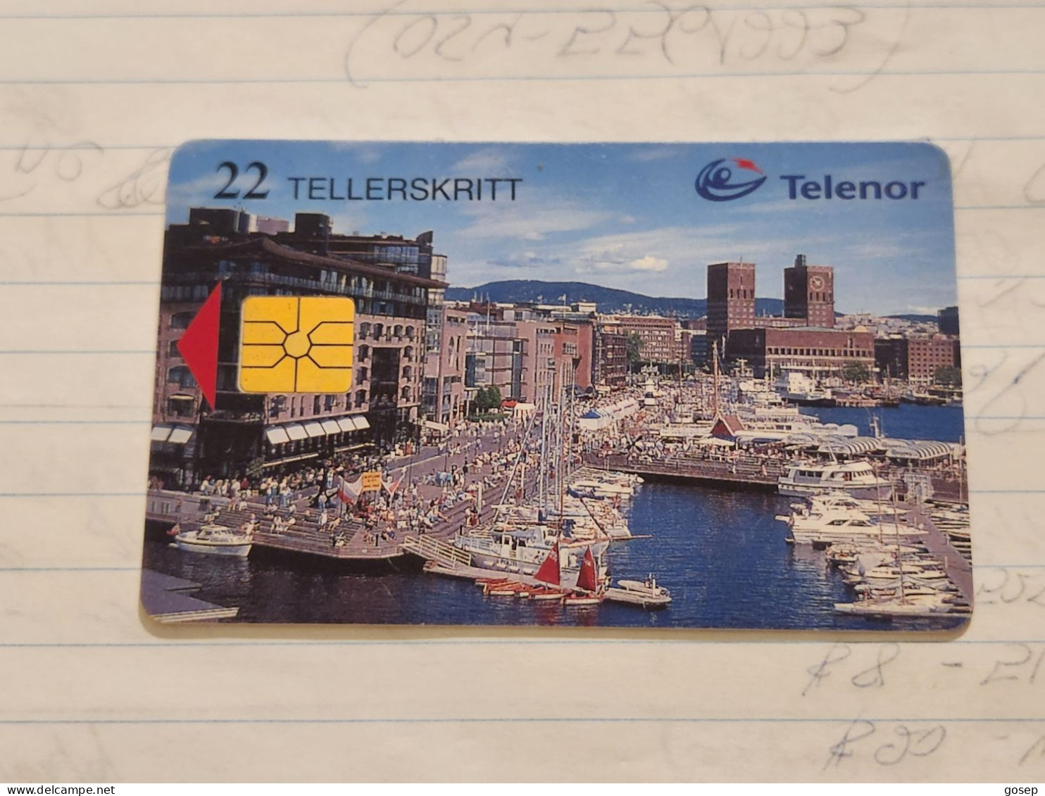 Norway-(N-055)-Aker Brygge-(22 Tellerskritt)-(56)-(?)-used Card+1card Prepiad Free - Norway