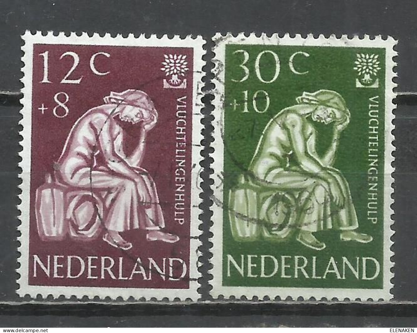 0112U-SERIE COMPLETA HOLANDA 1960 Nº 717/718 AÑO REFUGIADO .NETHERLAND. PAISES BAJOS - Oblitérés