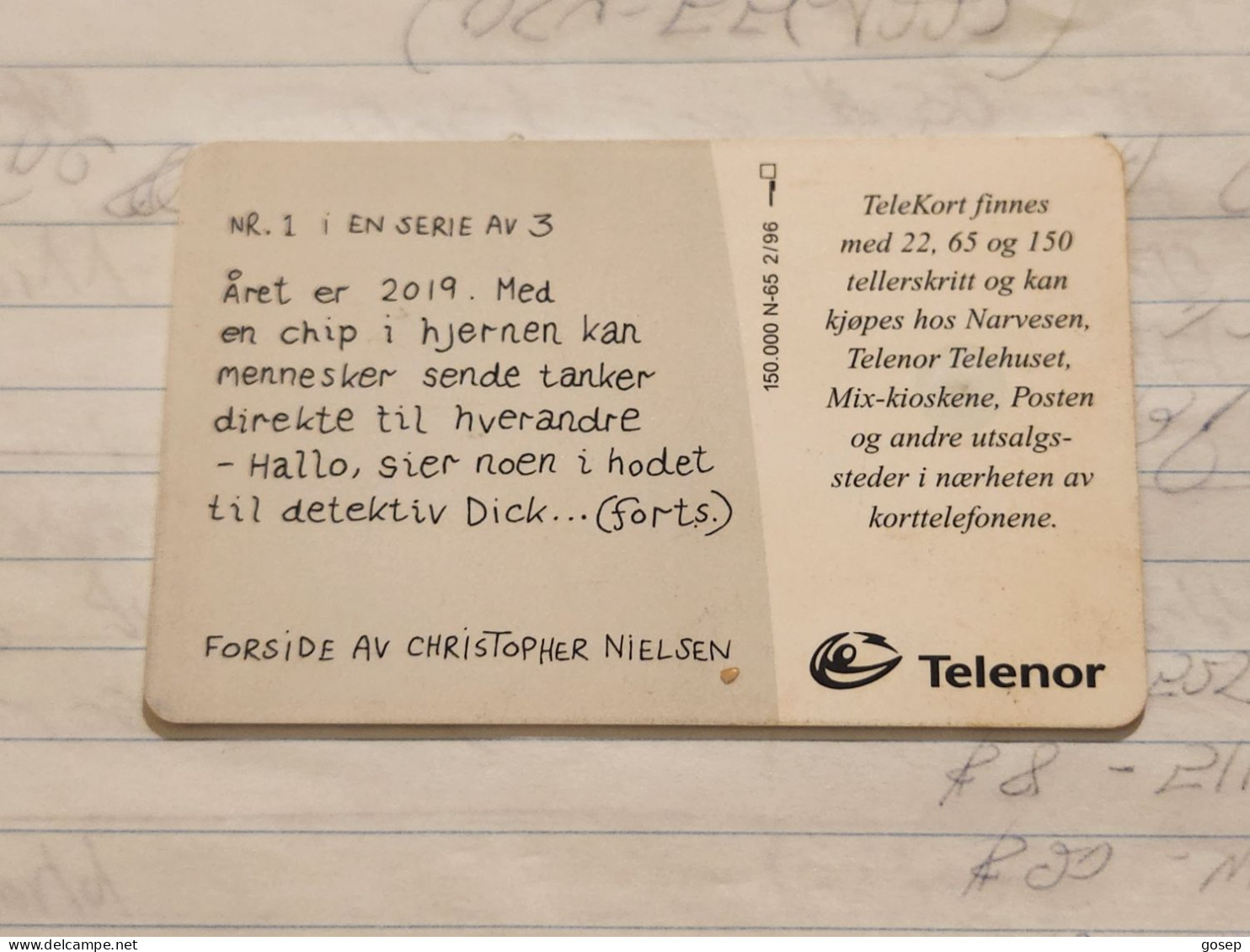 Norway-(N-065)-NIELSEN-(22 Tellerskritt)-(57)-(tirage-150.000)-used Card+1card Prepiad Free - Noorwegen