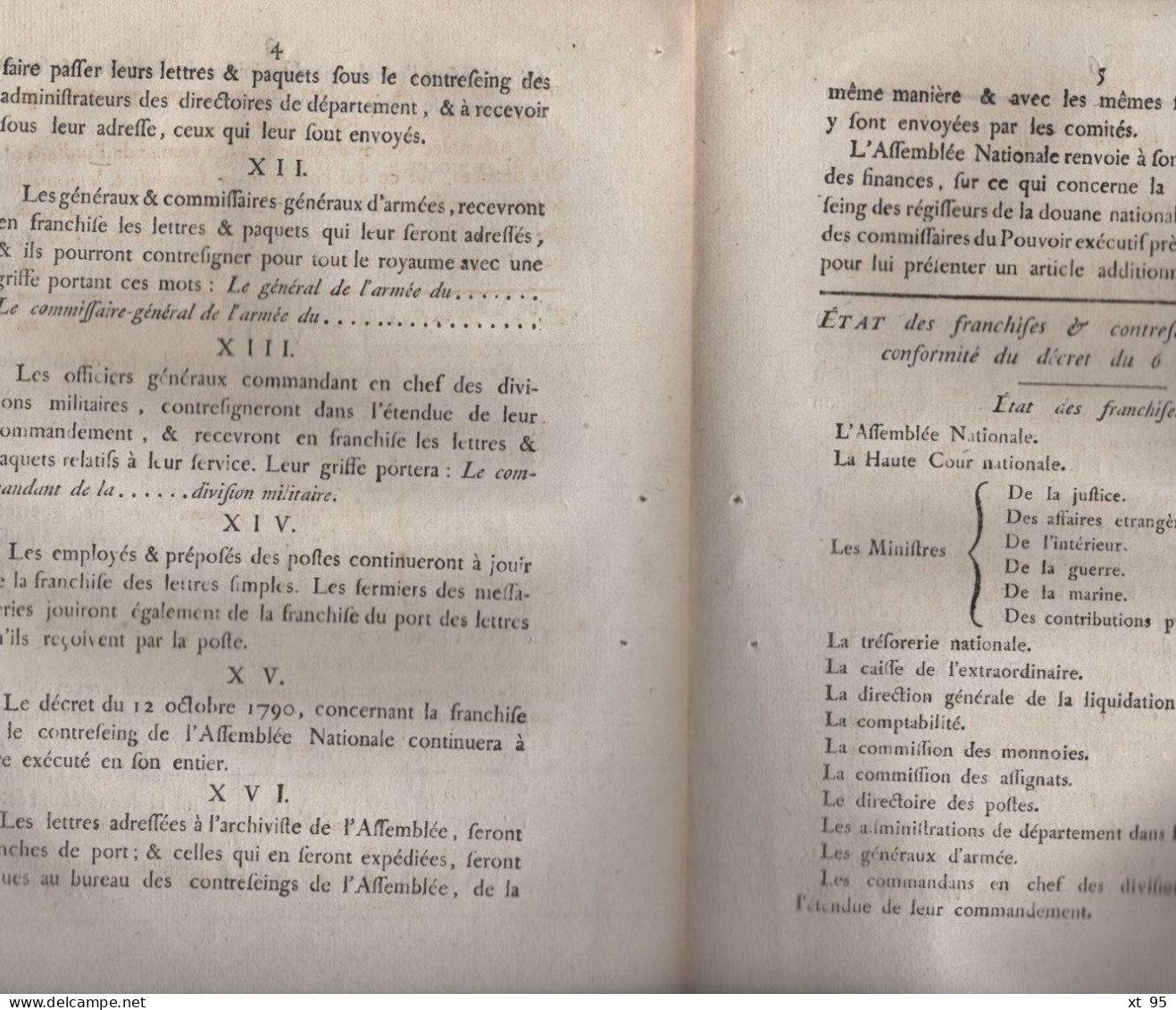 Loix - Contreseings Et Franchises - Foret Senonches - Armes - 1792 - Signature (tampon) Danton + Sceau De L Etat - Rare - 1701-1800: Vorläufer XVIII