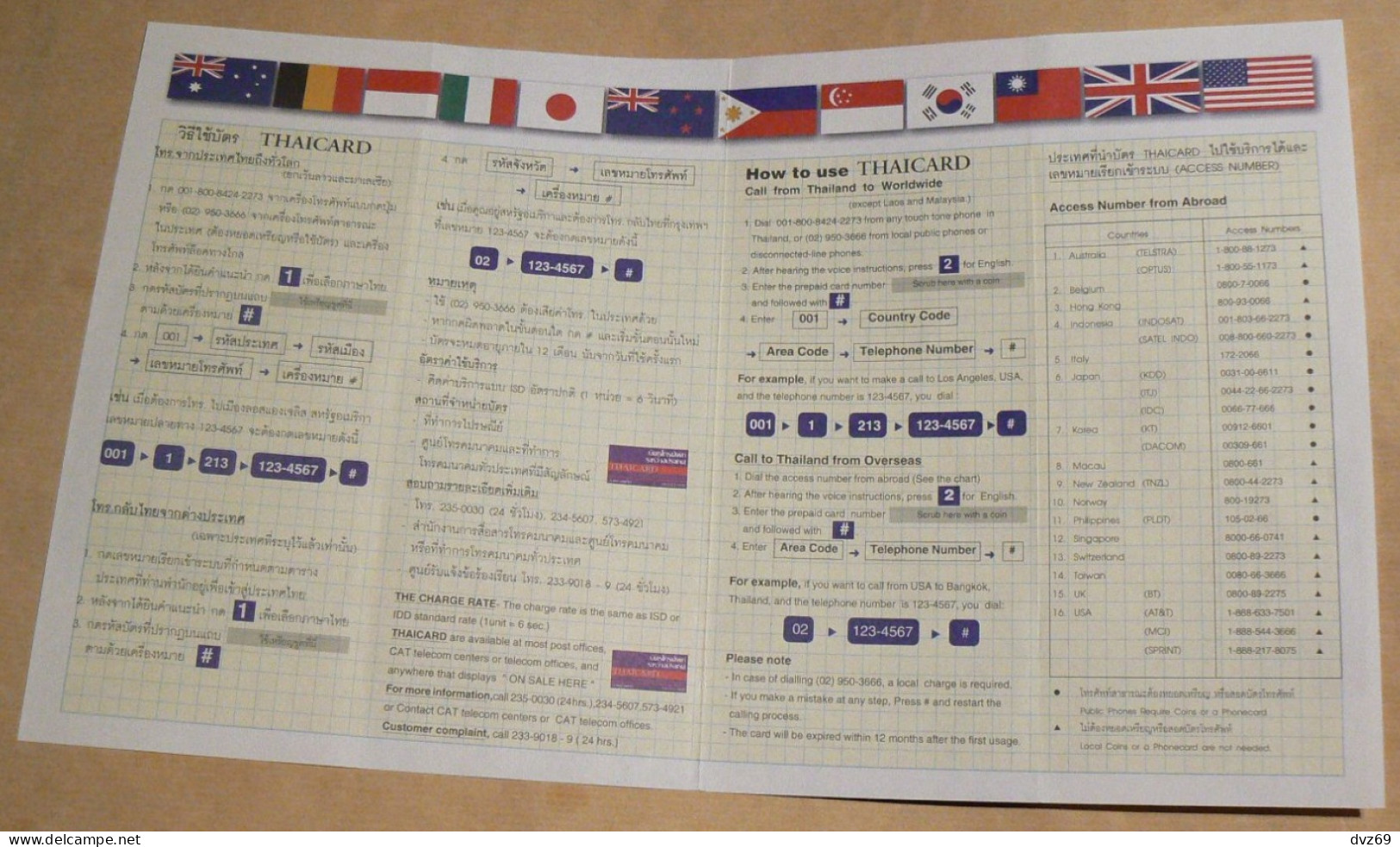 Fascicule THAICARD, International Prepaid Calling Card, TB - Autres - Asie