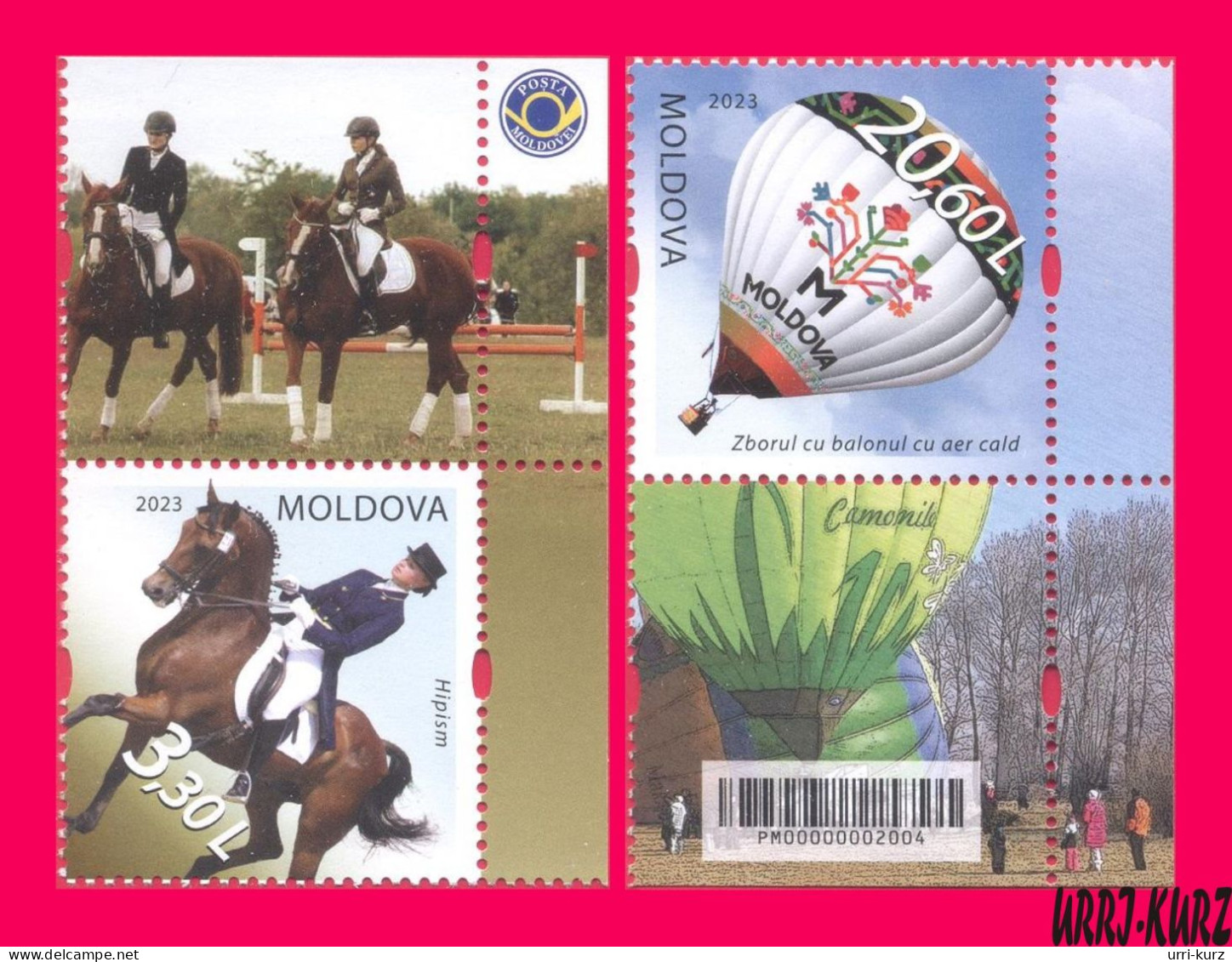 MOLDOVA 2023 Sports Equestrian Sport Horse Horseman Rider Air Balloon Aerostat 2v+ MNH - Andere (Lucht)