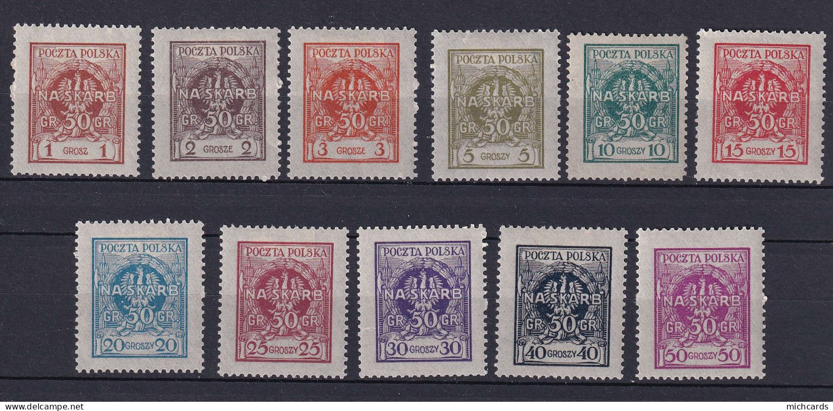 POLOGNE 1925 - Y&T 299/309 - Surtaxe Profit Tresor NatIonal - Neuf * (MLH) Avec Trace De Charniere - Unused Stamps