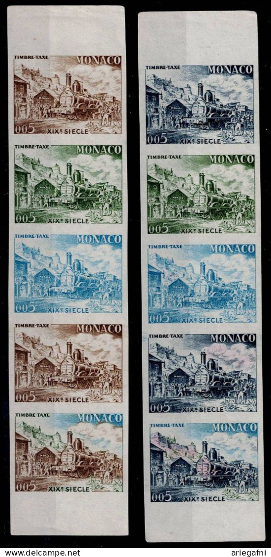 MONACO 1960 MAIL TRANSPORTATION SET OF 2 STRIP IMPERF PROOF MI No 61 MNH VF!! - Errors And Oddities